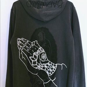 Badwood Our Lady of Bad Habits Hoodie Gray Small